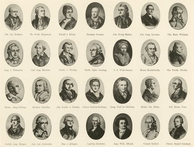 Retratos de Alemães famosos de Ritter vom Deutschen Geiste (litho) de German School