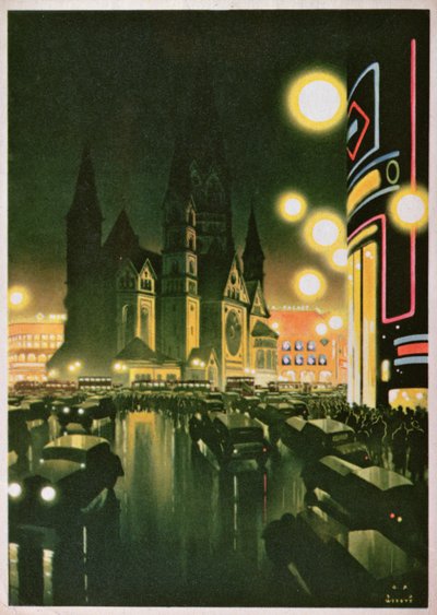 Postal representando Berlim, c.1930-6 de German School