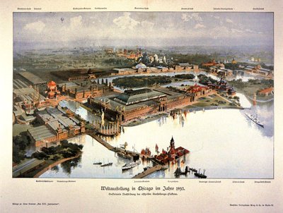 Poster para a Feira Mundial de Chicago de 1893 (cor litho) de German School