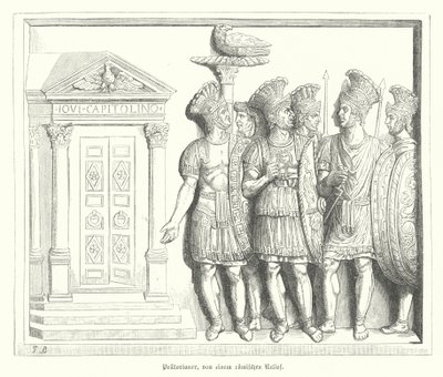 Guardas Pretorianos, depois de um relevo romano (gravura) de German School