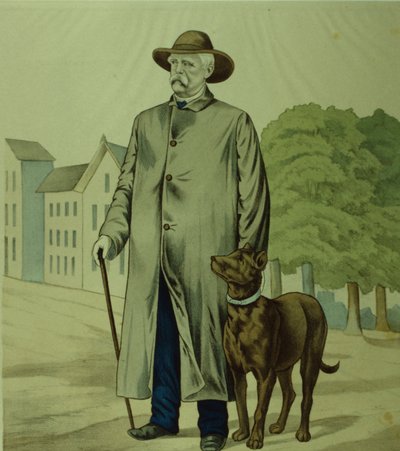Príncipe Otto von Bismarck em Friedrichsruh (litografia) de German School