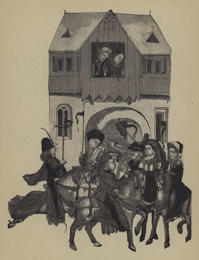 Procissão na manhã da posse de Frederick I da casa de Hohenzollern como Eleitor de Brandenburgo de German School