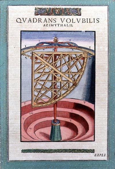 Quadrante zodiacal azimutal no "Astronomiae instituatae machanicia" de Tycho Brah (1546 - 1601), Wandsbeck de German School