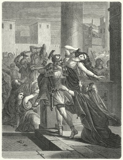 Violação das mulheres Sabine (gravura) de German School