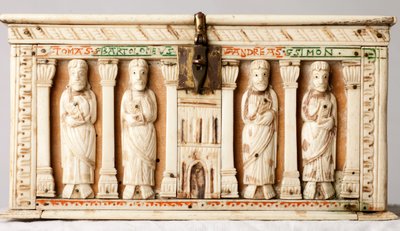 Reliquary caixão, Colónia, Alemanha, c.1150 (madeira e marfim) de German School