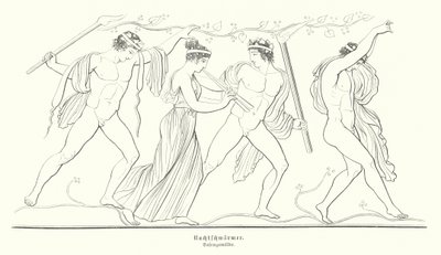 Reveladores à noite na Grécia Antiga (gravura) de German School