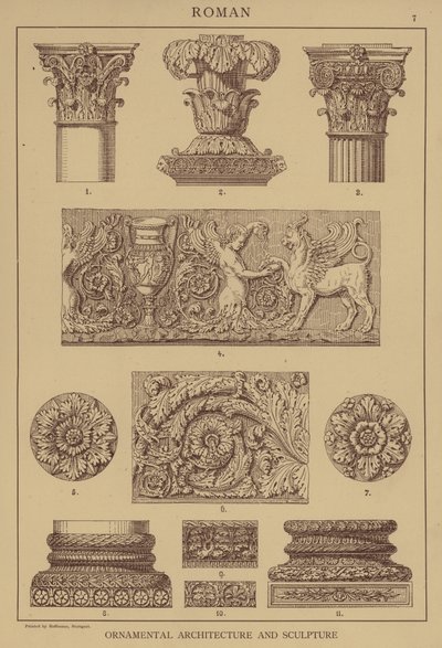 Arquitetura e escultura romana e ornamental de German School