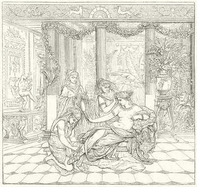 Senhora romana no seu banheiro (gravura) de German School
