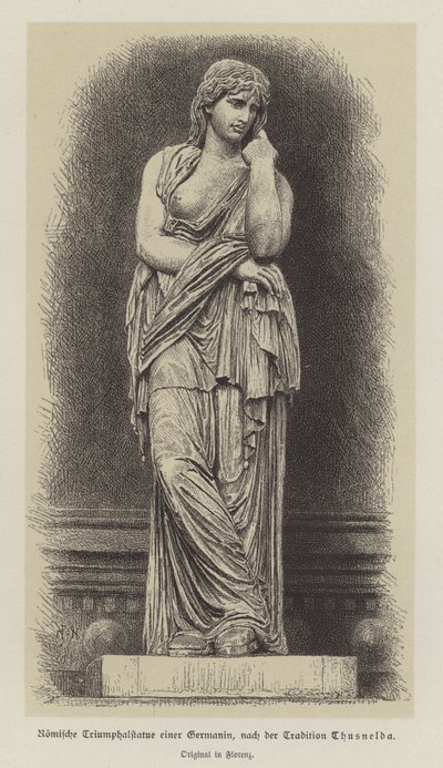 Estátua triunfal romana de uma mulher germânica (gravura) de German School