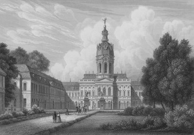 Palácio Real de Charlottenburg, Berlim (gravura em aço) de German School