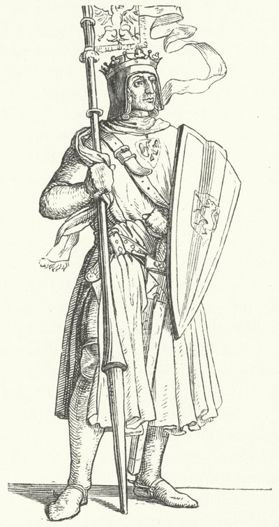 Rudolf dos Habsburgos, Rei da Alemanha (gravura) de German School