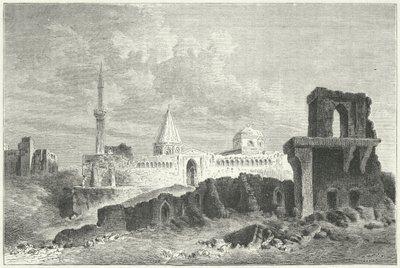 Ruínas do Palácio dos Seljuks em Konya, Turquia (gravura) de German School
