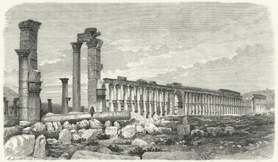 Ruínas da cidade de Palmyra, Síria (gravura) de German School