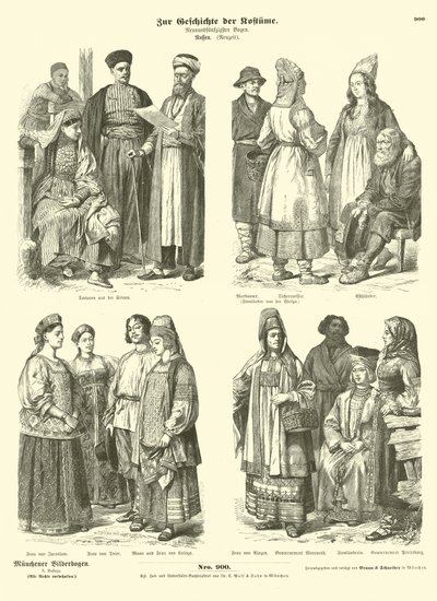 Trajes russos, final do século XIX de German School