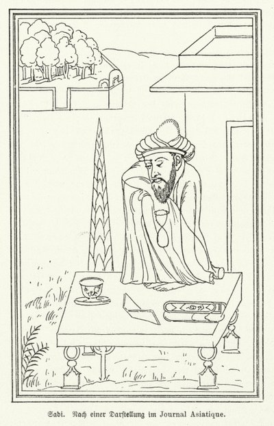 Saadi Shirazi, poeta persa (litho) de German School