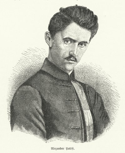 Sandor Petofi, poeta húngaro (litho) de German School