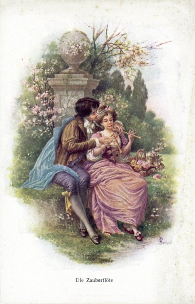 Cena de A Flauta Mágica (cor litho) de German School