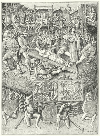 Cena de uma peça de mistério medieval de German School