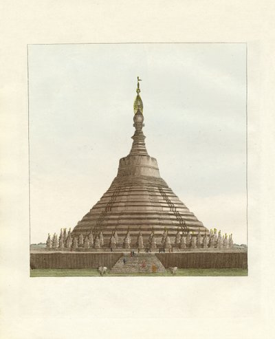 Schomadu, ou o templo dourado em Pegu (gravura colorida) de German School