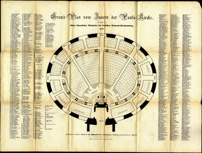 Plano de Assentos da Assembléia Nacional da Igreja de St. Pauls, 1848 de German School
