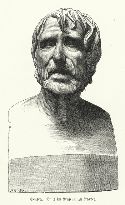 Séneca, o Jovem, filósofo romano, estadista e dramaturgo (litho) de German School