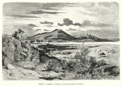 Site da Batalha de Plataea, Grécia (litho) de German School