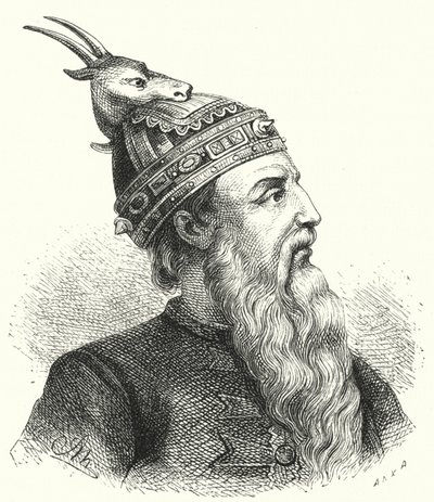Skanderbeg, nobre albanês e comandante militar (gravura) de German School