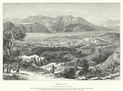 Esparta, Grécia Antiga (gravura) de German School