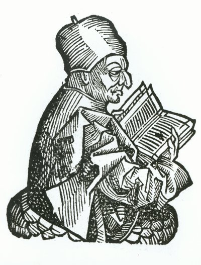 St. Bede (673-735), de &39;Liber Chronicarum&39;, de Hartmann Schedel (1440-1514) 1493 de German School