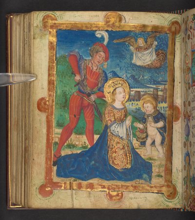 Martírio de Santa Doroteia, Add. MS 24153, f.117v (tinta e cor sobre pergaminho) de German School