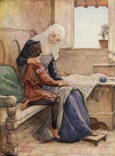 São Francisco e a sua mãe (litografia a cores) de German School
