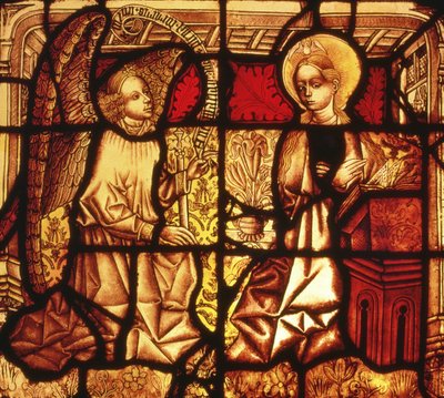 Vitral representando a Anunciação, alemão, c.1450 de German School
