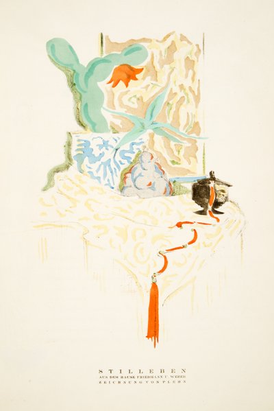 Stilleben, de The House of Friedmann U. Weber, de Styl, pub.1922 (pochoir print) de German School