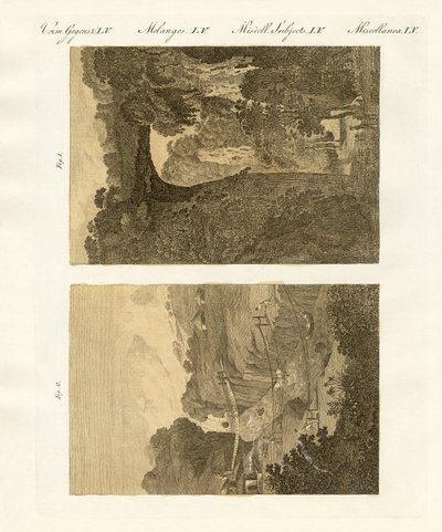 Pontes estranhas (gravura colorida) de German School