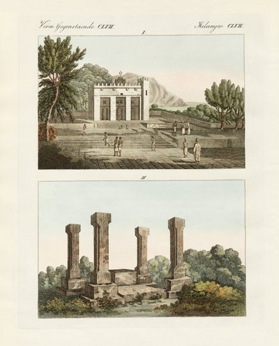 Estranhos memoriais em Abissínia (gravura colorida) de German School