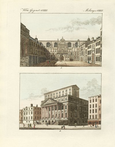 Estranhos edifícios públicos em Londres (gravura colorida) de German School
