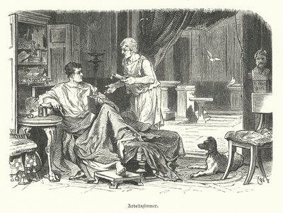 Estudar em uma casa romana (gravura) de German School