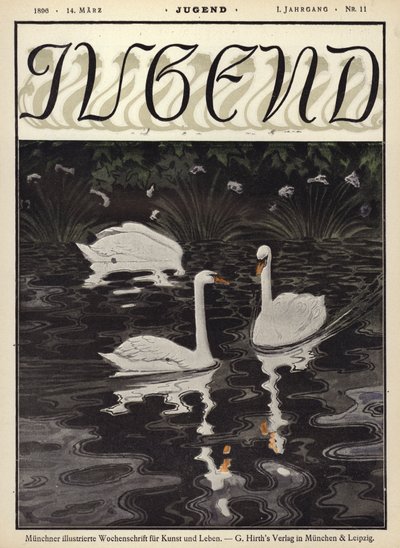 Cisnes em um lago de German School