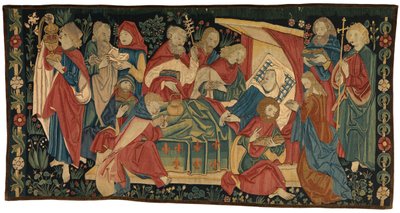 Antepêndio de tapeçaria representando a Morte da Virgem, de Nuremberga (lã, seda amarela e fio de ouro) de German School