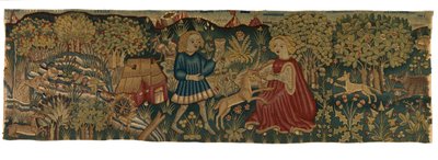 Faixa de tapeçaria representando a Virgem e o Unicórnio, possivelmente de Arras de German School