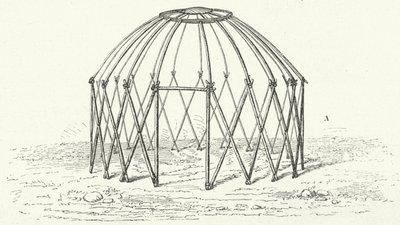 Armação da tenda tártara (gravura) de German School