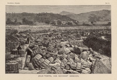 Templo de Zeus, Olympia (gravura) de German School