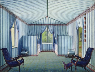 Sala da Tenda, depois de 1830 (caneta e tinta e wc no papel) de German School