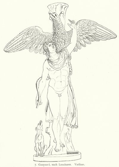 O Rapto de Ganímedes, após uma escultura do escultor grego antigo Leochares (gravura) de German School