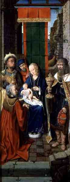 A Adoração dos Reis Magos (óleo sobre painel) de German School