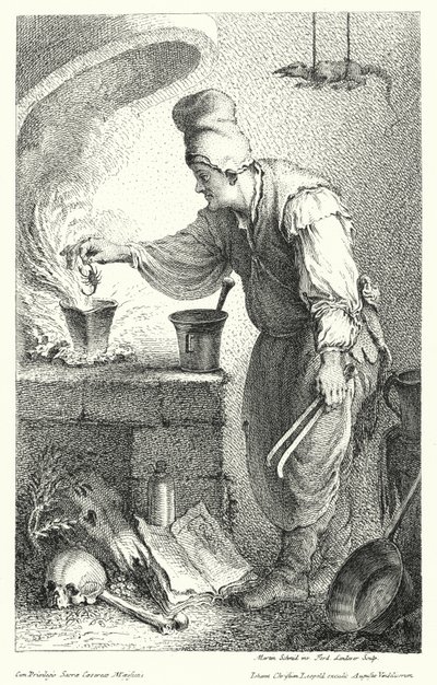 O Alquimista (gravura) de German School
