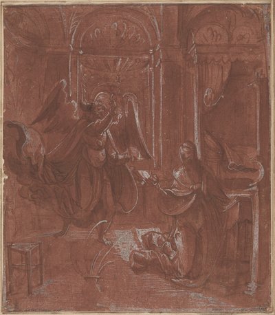 A Anunciação, c.1520 (pena e tinta) de German School