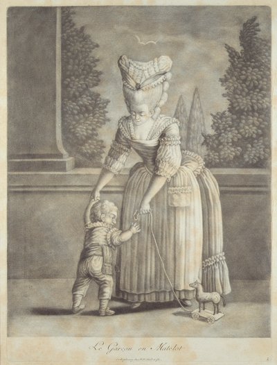O Menino do Terno de Marinheiro, publicado por Johann Jakob Haid (1704-1767) Augsburg (mezzotint) de German School