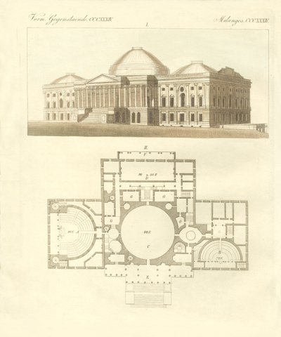 O Capitólio dos Estados Unidos em Washington (gravura colorida) de German School