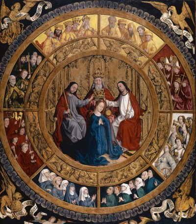 A Coroação da Virgem Rodeada de Anjos e Santos, c.1470 de German School
